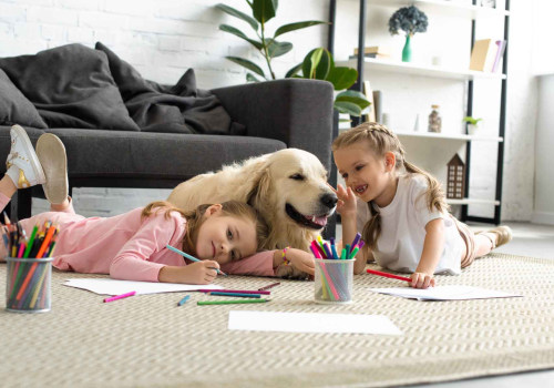 healthy living room with pets